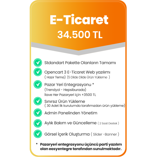 E-Ticaret Paketi